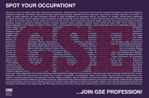 A list of GSE occupations