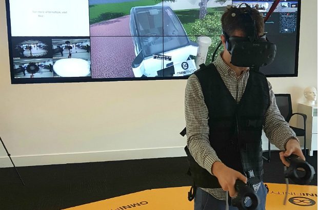 James using VR to drive an autonomous car