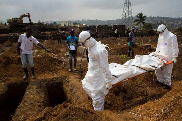 A safe and dignified burial in West Africa during the 2014 Ebola outbreak.